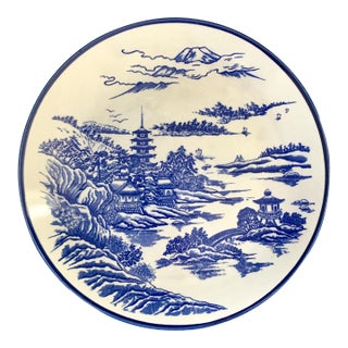 1980s Vintage Chinoiserie Ceramic Plate For Sale
