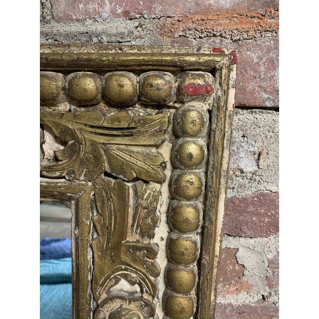 Transitional Vintage Style Carved Wood Mirror For Sale - Image 3 of 3