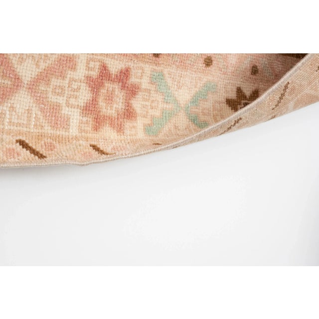 Vintage Turkish Oushak Hand-Knotted Runner 4'5'' X 9'8'' For Sale - Image 10 of 11