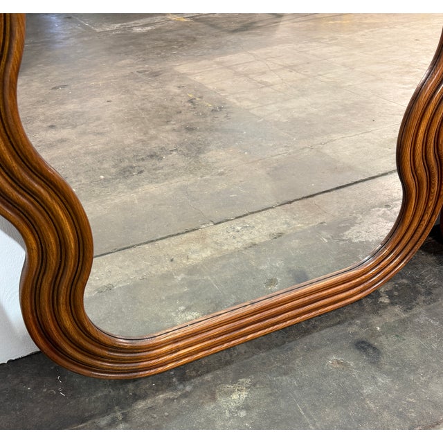 Large Mid-Century Modern Wave-Frame Mirror For Sale - Image 9 of 9
