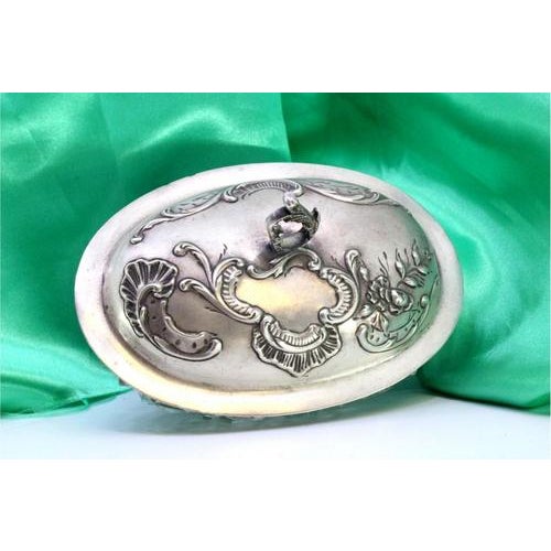 Soap Dish with Silver Lid For Sale - Image 5 of 6