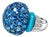 Mid 20th Century 14k White Gold Diamond Turquoise Blue Topaz Designer Ring, Size 6.75 For Sale