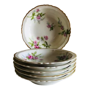 Vintage Haviland France "Sylvia" Pattern Berry Bowls S/6