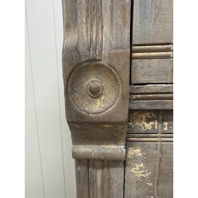 Antique Oak Chest With Timeworn Gray Patina and Brass Pulls For Sale - Image 12 of 12