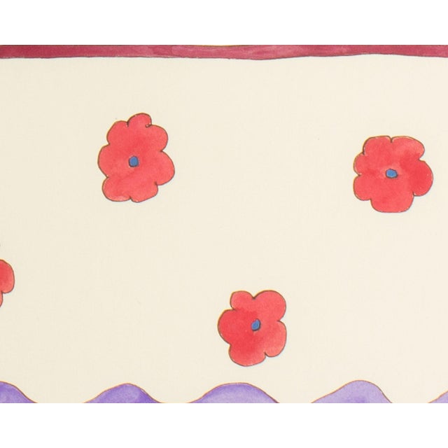 1990s 1991 "Fictitious Flowers #2" Gouache Painting by Steven Conant For Sale - Image 5 of 8