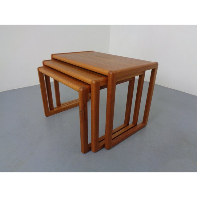 Danish Teak Nesting Tables, 1960s, Set of 3 For Sale - Image 6 of 16