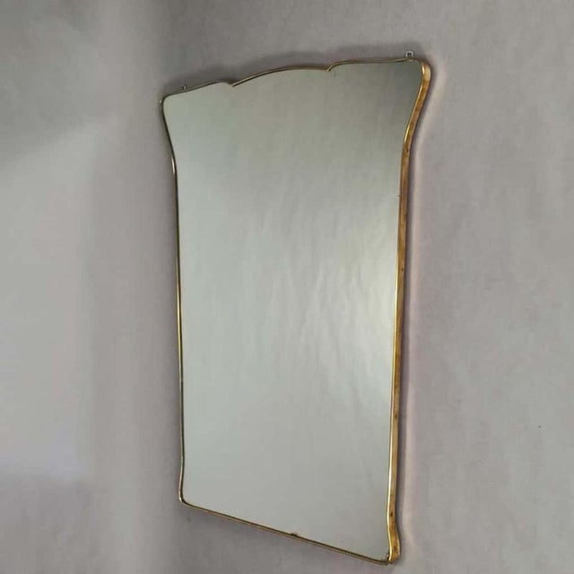 Large Vintage Italian Brass Mirror by Gio Ponti, 1950s For Sale - Image 6 of 6
