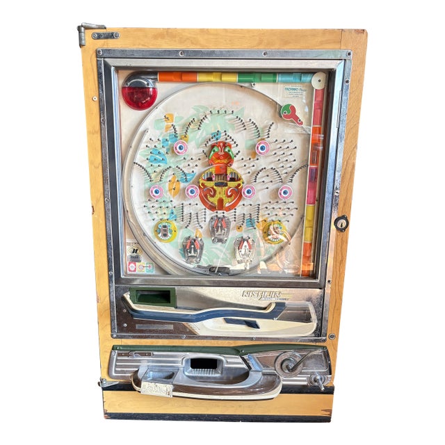 Vintage Japanese Pachinko Machine – Floor-Standing, Wood Cabinet (C. 1960s–70s) For Sale
