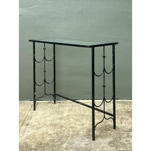 Vintage Iron and Glass Console Table For Sale - Image 12 of 12