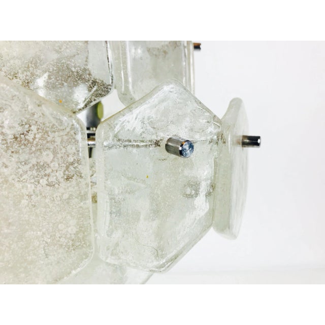 Metal 1960s Mid-Century Four-Tiered Kalmar Ice Glass Chandelier For Sale - Image 7 of 11