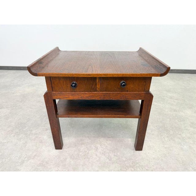 Art Deco Oak Side Table attributed to Lajos Kozma, 1930s For Sale - Image 3 of 11