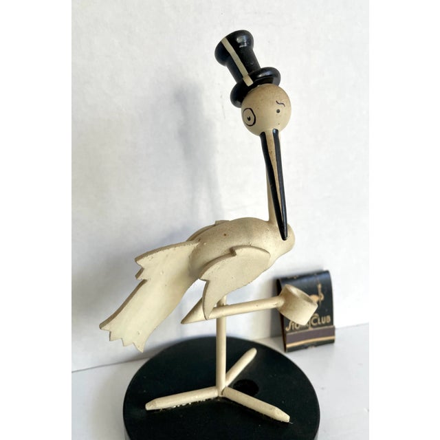 Art Deco 1940's Stork Club Figurative Stork and Matchbook Set For Sale - Image 3 of 9