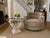 Circular Swivel Chair in Camel Toned Suede For Sale - Image 16 of 16