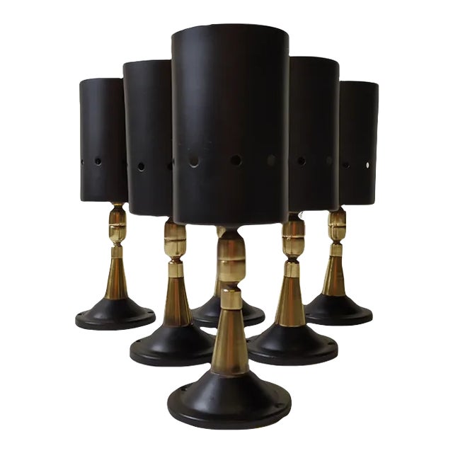 Small Spotlight Lamps in the style of Stilnovo, 1950s, Set of 6 For Sale