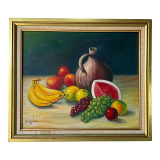 1990’s Arquímedes Still Life Oil on Canvas Painting – Dominican Republic Artist For Sale