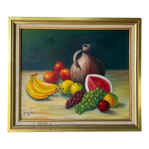 1990’s Arquímedes Still Life Oil on Canvas Painting – Dominican Republic Artist