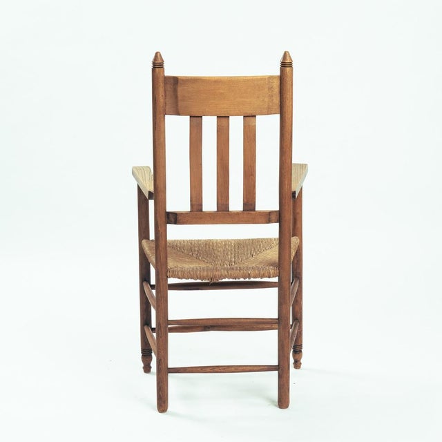 Art Deco Amsterdam School Side Armchair with Straw Seat, the Netherlands, 1930s For Sale - Image 5 of 18