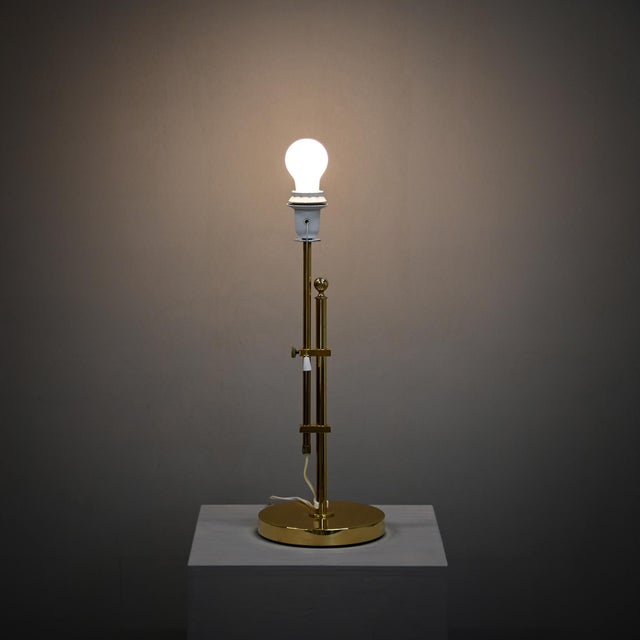Metal Vintage Brass B-131 Adjustable Table Lamp by Bergboms, Sweden, 1960s For Sale - Image 7 of 16