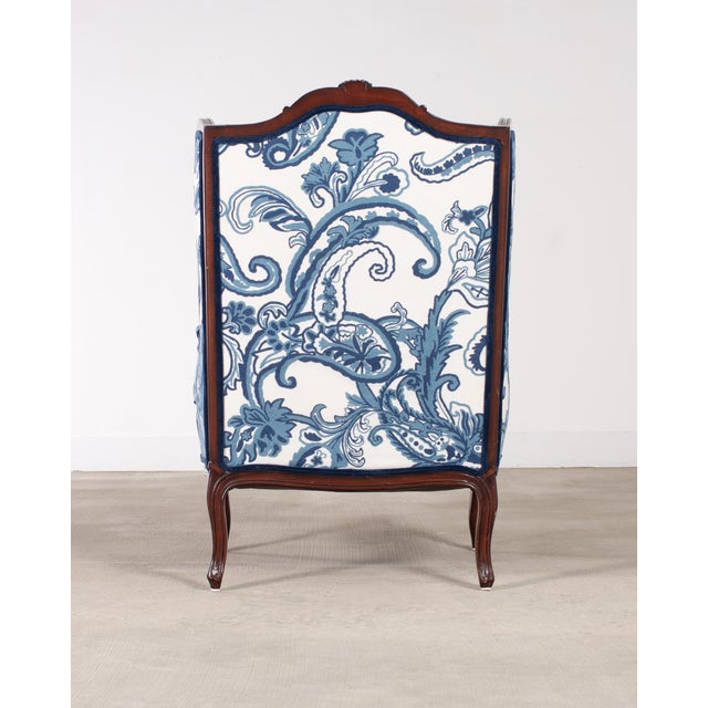Louis XV Style Wingback Bergere Á Oreilles Crewel Work For Sale - Image 18 of 18