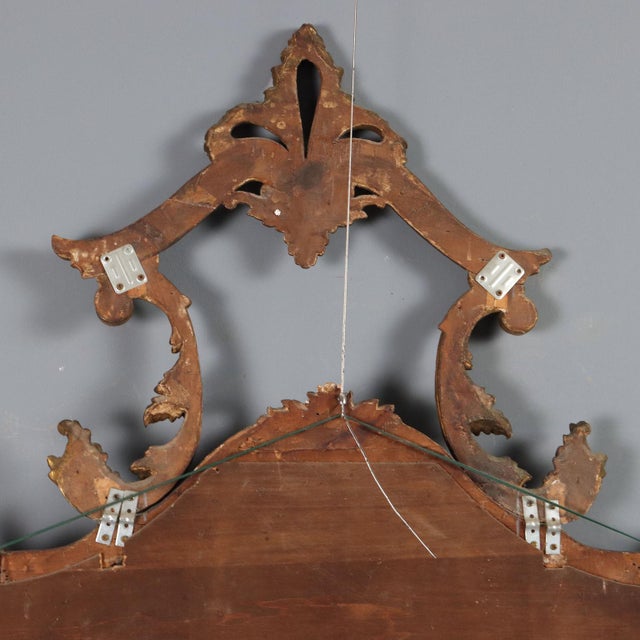 Carved and Gilded Wooden Mirror For Sale - Image 12 of 13