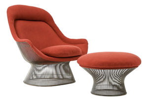 Set of Lounge Chair and Ottoman attributed to Warren Platner for Knoll International, 1960s