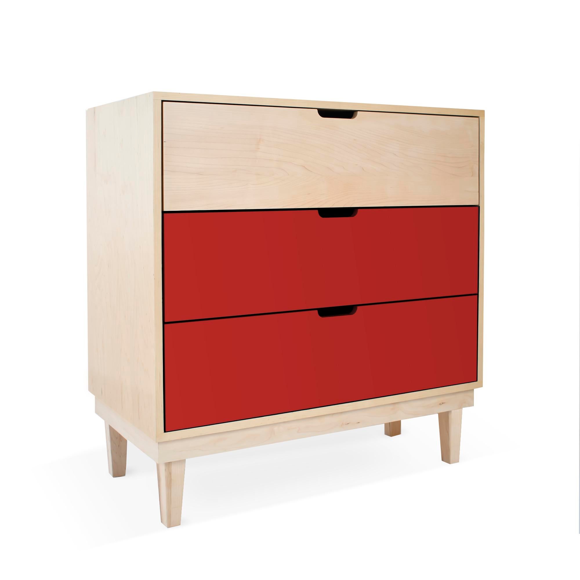 red kids dresser