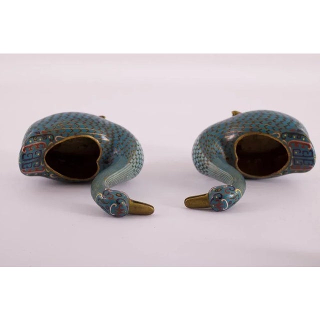 Ceramic Jiaqing Period Cloisonne Perfume Burners, China, Set of 2 For Sale - Image 7 of 8