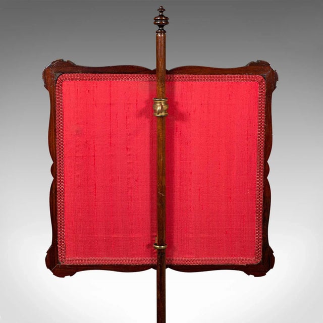 Brown 1820s Antique Regency English Adjustable Fireside Pole Screen For Sale - Image 8 of 13