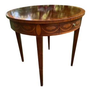 Baker Furniture Round 20th Century Side Table in Mahogany For Sale