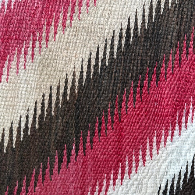 Mounted Early 20th Century Diné Eye Dazzler Rug For Sale - Image 9 of 14