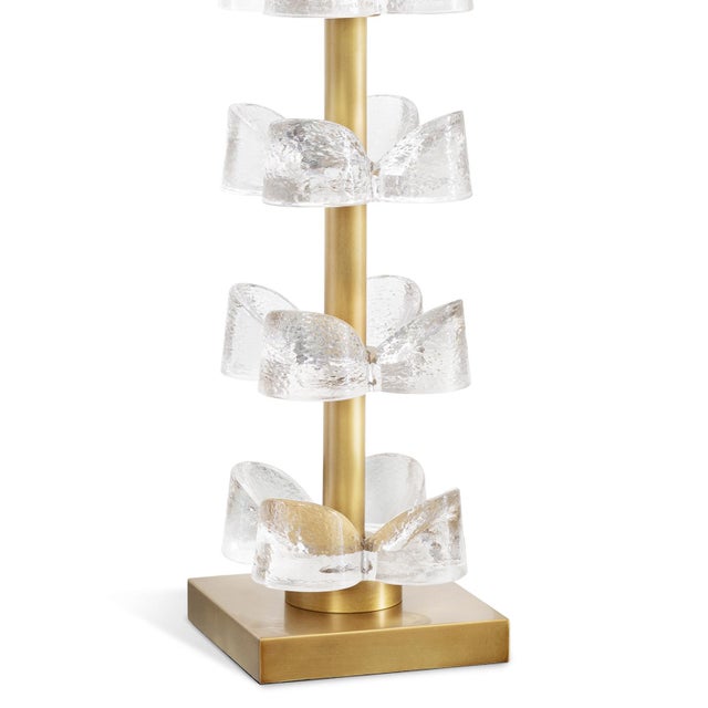 2020s Regina Andrew Bella Glass Flowers Table Lamp, Natural Brass For Sale - Image 5 of 7
