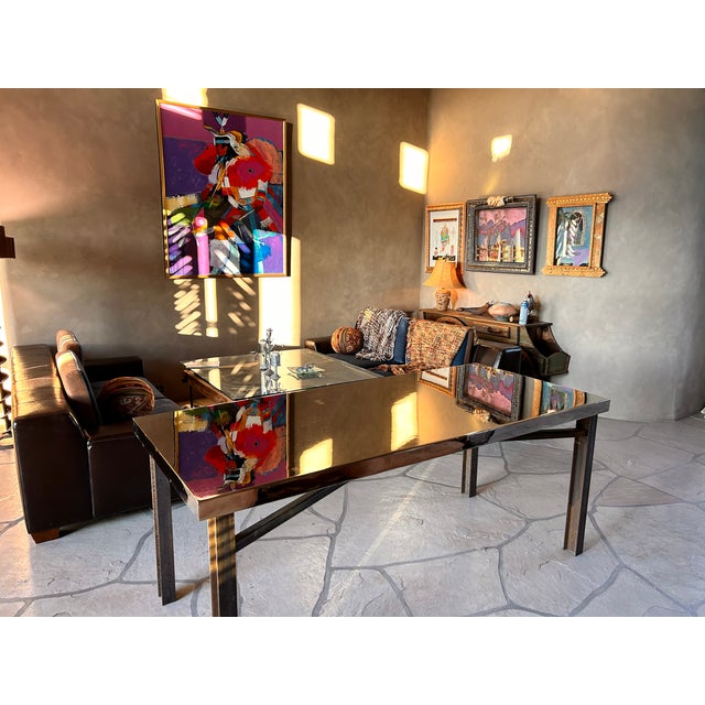 Modern Brutalist Industrial Modern Dining Table, Solid Steel, Chrome Plated. For Sale - Image 3 of 18