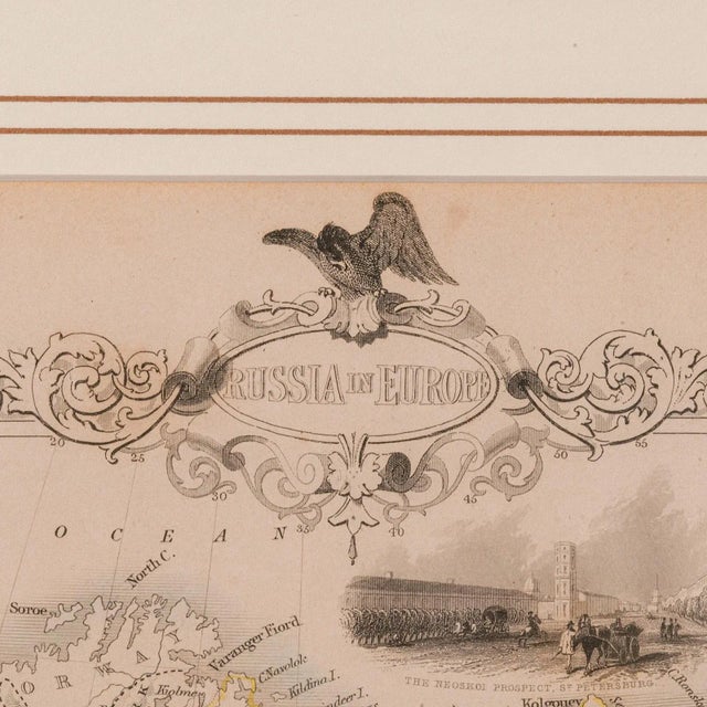 1850's Antique Lithography Map For Sale - Image 4 of 12