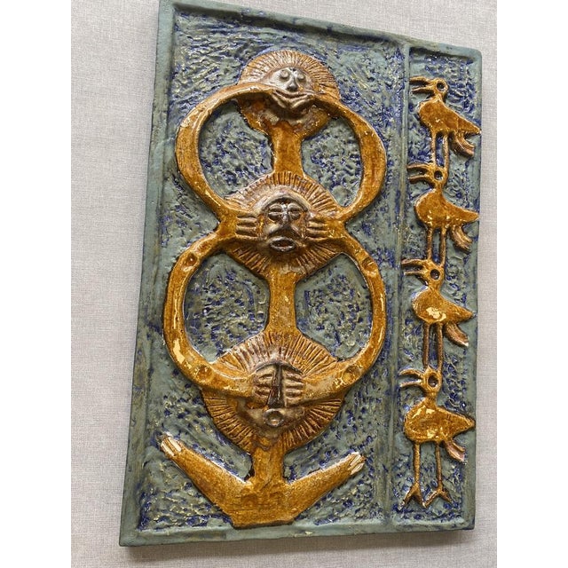 Ceramic Monkey Wall Plate No. 37772 by Halidun Kutlu for Karlsruher Majolika For Sale - Image 6 of 18