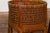 Mid 20th Century Woven Rattan Basket on Legs with Greek Key Motifs For Sale - Image 11 of 12