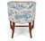 Blue & Cream Toile Faux Bamboo Walnut Bergère Chair, Georgian Style, Mid-20th Century For Sale - Image 4 of 8