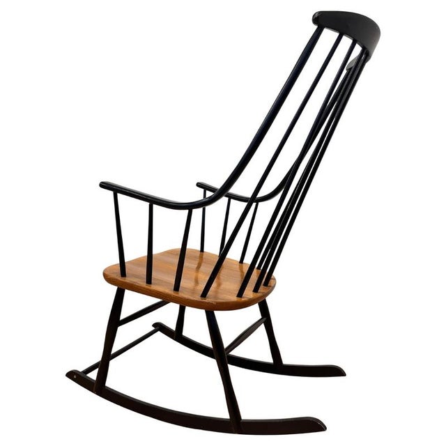 Beech Rocking Chair by Varjonen Puunjalostus, Finland, 1960s For Sale - Image 8 of 8