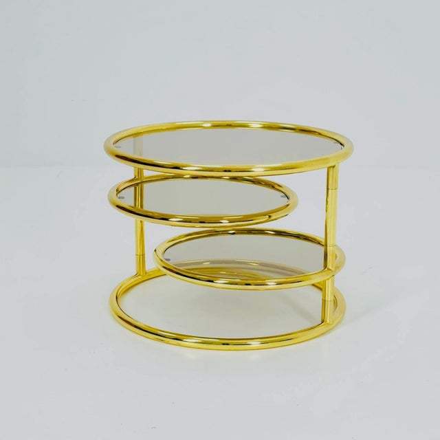 Mid Century coffee table with 3 swivel levels by Milo Baughman Italy 1970s The two upper levels swivel to reach a width of...