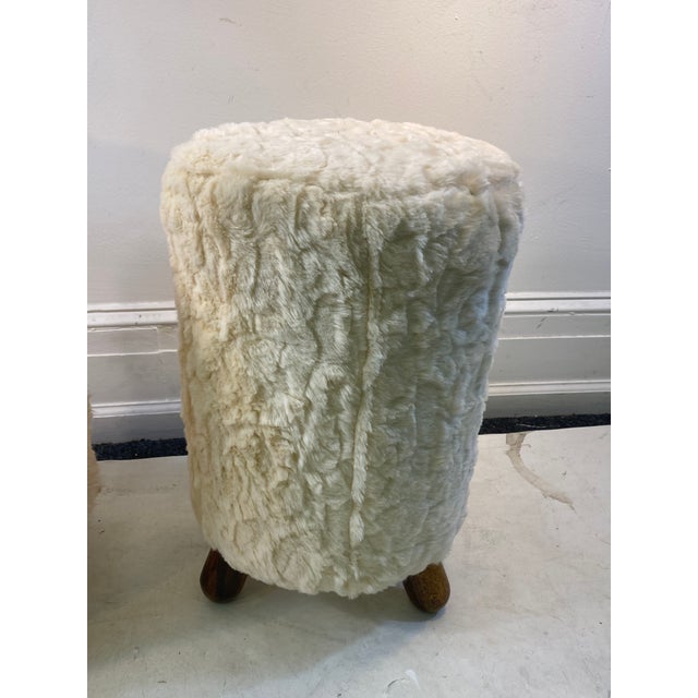 Mid-Century Modern Jean Royere Style Stools - A Pair For Sale - Image 3 of 7