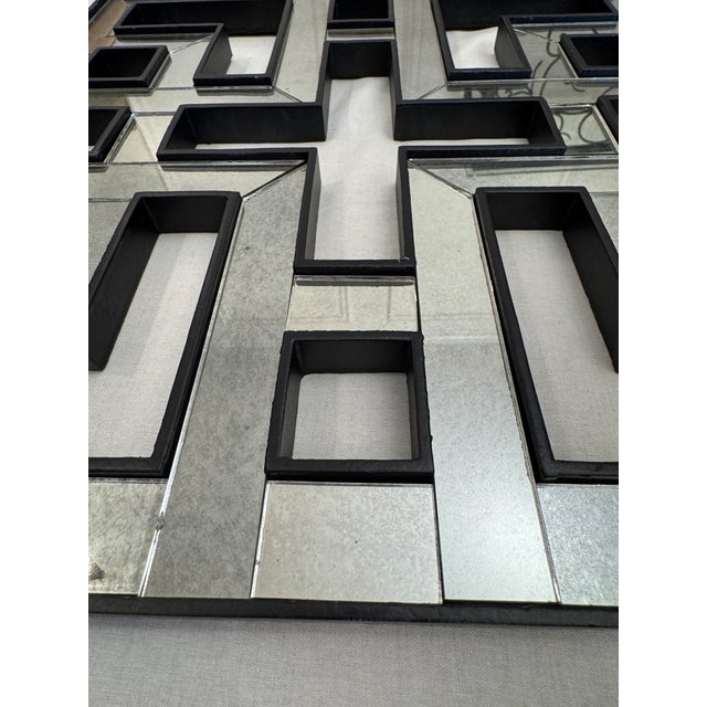 Vintage Hollywood Regency Fretwork Geometric Wall Mirrors, Set of 4 For Sale - Image 13 of 14