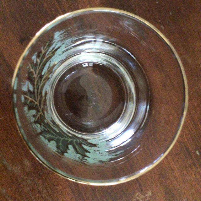 Libbey Gold Oak Leaf/Gold Rim Low Ball Glasses Whiskey Glasses-Set of 5 For Sale - Image 11 of 13