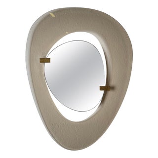 Asymmetrical Fumè Mirror attributed to Max Ingrand for Fontana Arte, Italy, 1958 For Sale