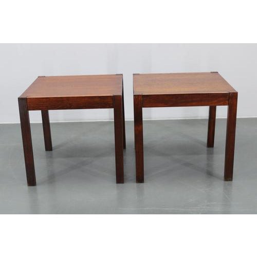 Square Wooden Side Tables, Denmark, 1960s, Set of 2 For Sale - Image 9 of 18