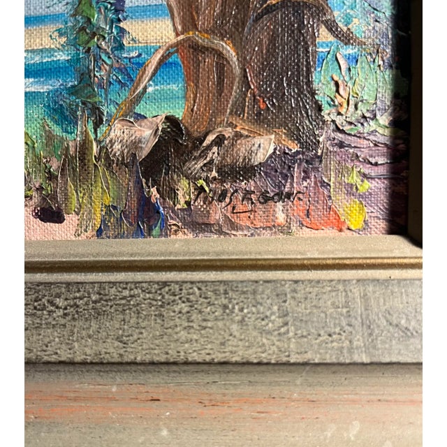 Mid-Century Thomas Fisk Goff Plein Air Seascape Oil Painting For Sale - Image 4 of 9