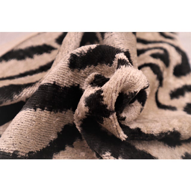 Contemporary Contemporary Black and White Tiger Print Throw Pillow & Down Insert For Sale - Image 3 of 9