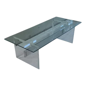 Charles Hollis Jones Lucite Glass Coffee Table