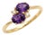 Amethyst "Toi Et Moi" Gemstone Ring – Gold Vermeil Two-Stone Promise Ring Us 7 For Sale