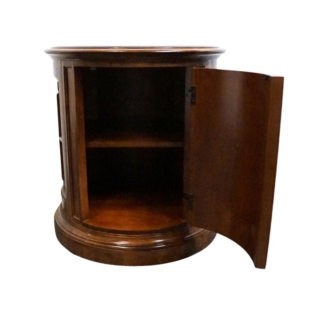 Wood Bernhardt Furniture Solid Cherry Traditional Italian Inspired 28" Round Drum Storage End Table 327-216 For Sale - Image 7 of 13