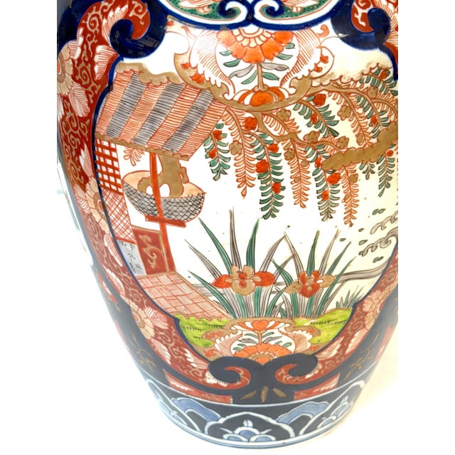 Large Meiji Period Imari Porcelain Garden Landscape Vase, Attributed to Fukagawa For Sale - Image 16 of 16