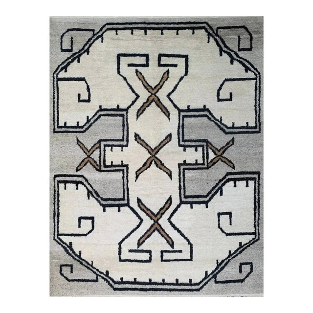 1990s Handwoven Moroccan Area Rug 9x12 For Sale